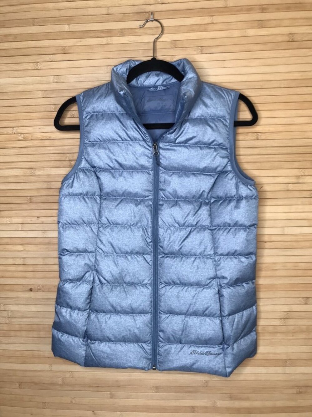Eddie Bauer EB650 Down Puffer Vest Women's sz S Small Full Zip Frosty Blue